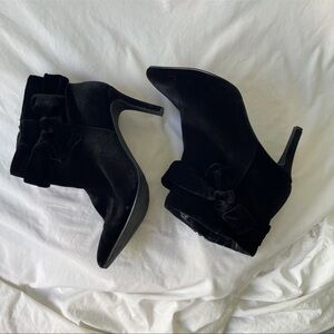 Torrid Black Velvet Plus-size Baddie Pointed-Toe Heel Booties 10WW Wide Fit